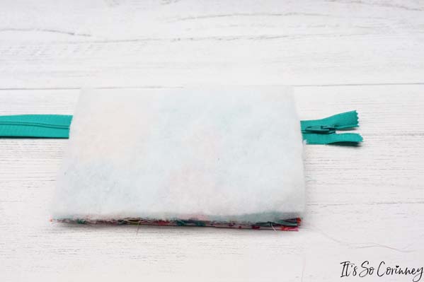Add Batting To Fabric Sandwich For Zippered Coin Purse