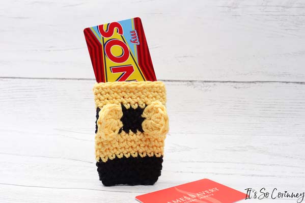 Add Gift Card To Bumble Bee Crochet Gift Card Holder