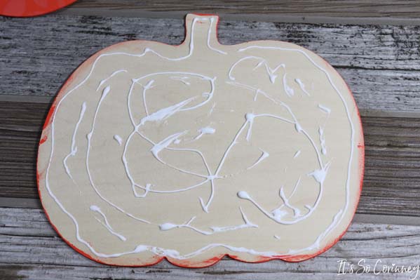 Add Glue To The Back Of One Of The Pumpkins