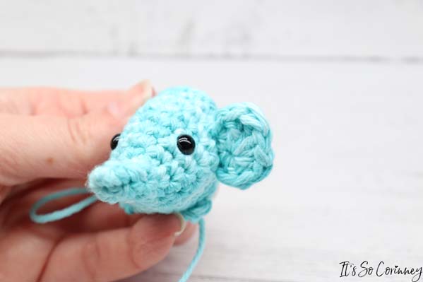 Add Right Ear To Crochet Amigurumi Elephant
