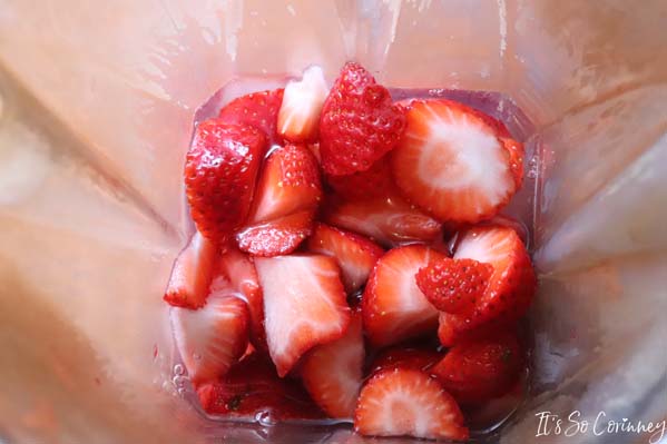 Add Strawberries to Blender To Make Homemade Frozen Dog Treats