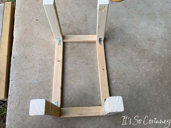 Attach Brackets To Frame Up Dog Crate Step Stool