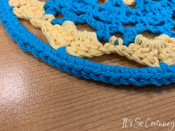 Closeup Of Crocheted Metal Ring