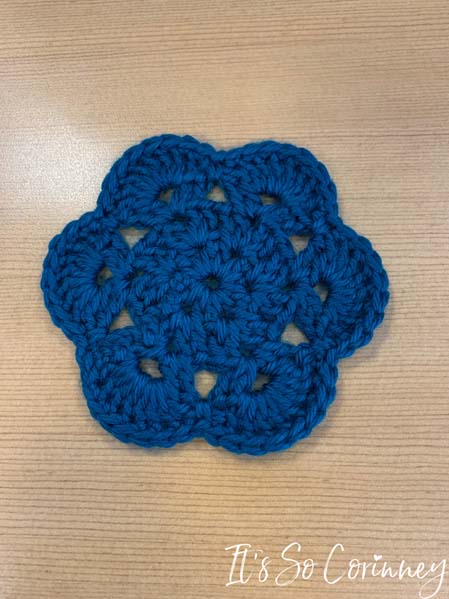 Completed Large Flower Crochet Coaster