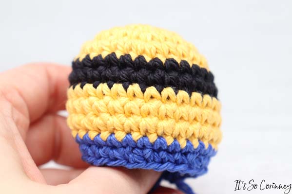 Completed Round 12 Of Crochet Minion Amigurumi