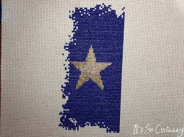 Cross Stitch Texas Star Using Mighty Bright XtraFlex 2