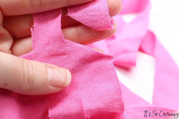 Cut First Strip At An Diagonal For The T-Shirt Yarn