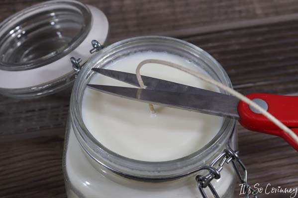 Cut Wick Down Once DIY Citronella Candle Has Cooled