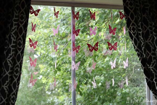 DIY Butterfly Hanging Window Decor In Window