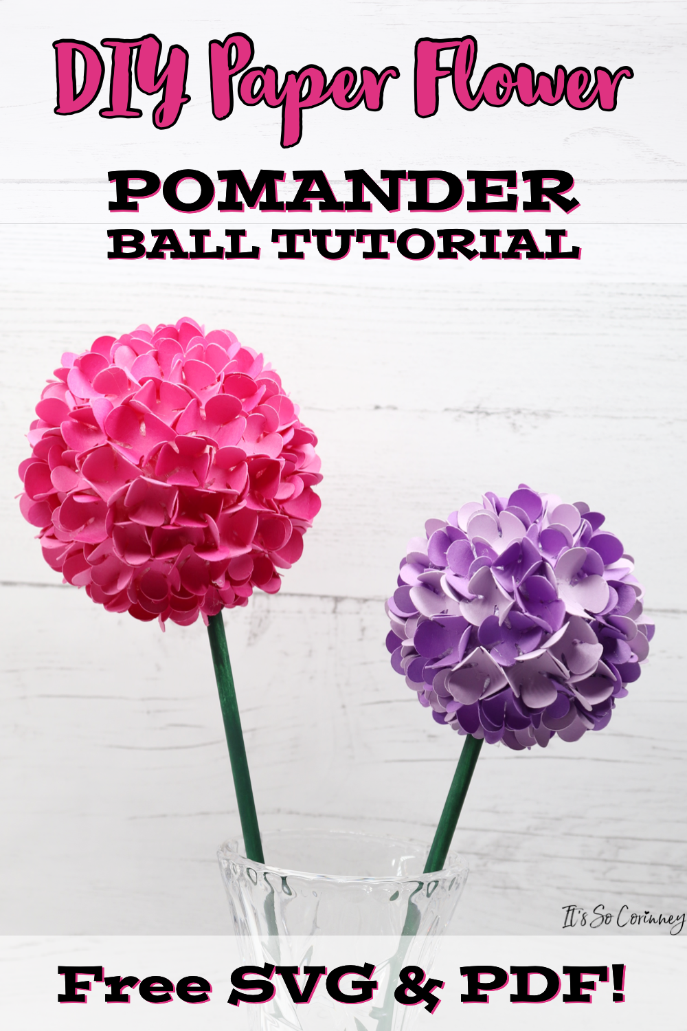 DIY Paper Flower Pomander Ball Tutorial