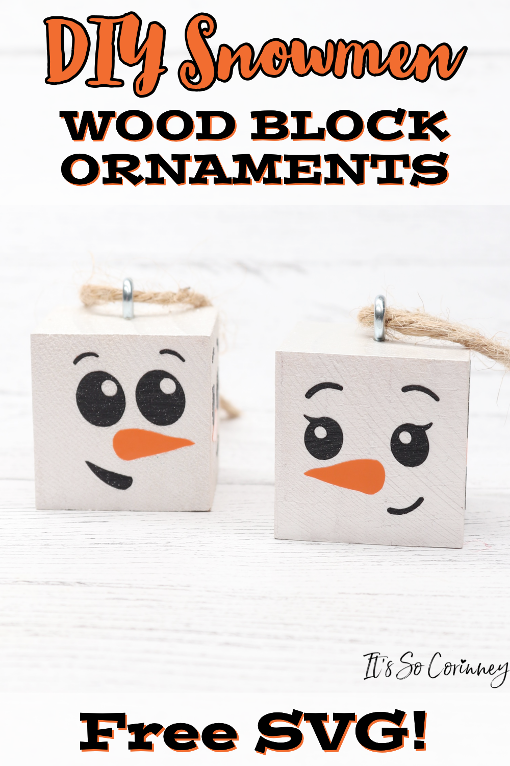 DIY Snowmen Wood Block Ornaments