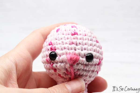 Embroider The Nose Onto The Crochet Bunny Rabbit