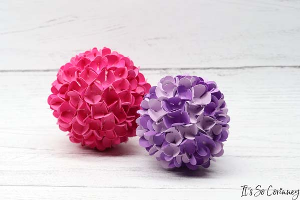 Finished Paper Flower Pomander Ball