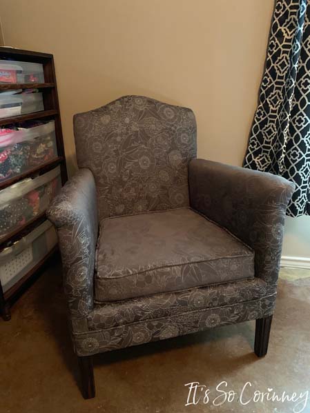 Finished Reupholstered Arm Chair and Cushion