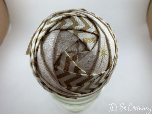 Finished Round 6 of Swirl Fabric Ornament