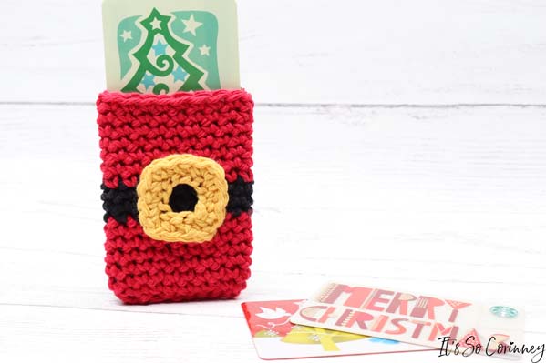 Finished Santa Crochet Gift Card Holder