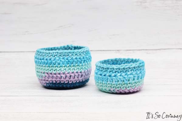 Finished Small Crochet Baskets