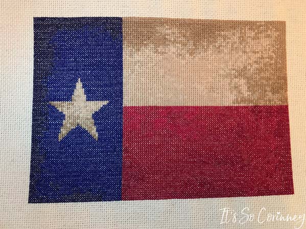 Finished Texas Flag Cross Stitch Pattern