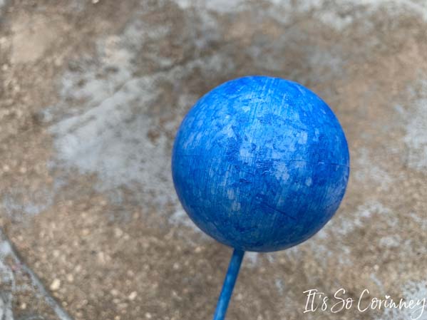 Foam Ball After One Coat of Paint