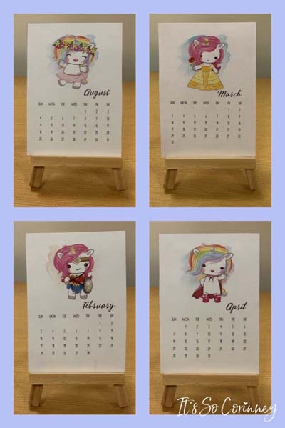 Four Months of Mini Easel Desk Calendar