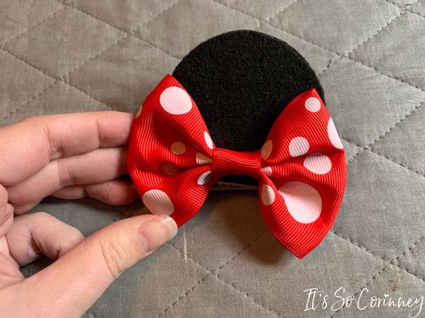 Glue Bow To First Minnie Mouse Ear