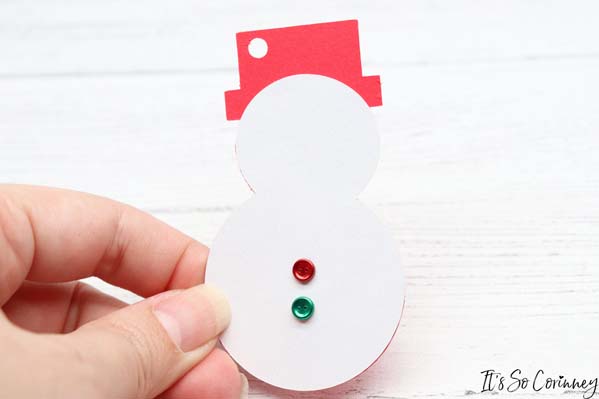 Glue Or Tape The Front Of The Christmas Snowman Gift Tag To The Back