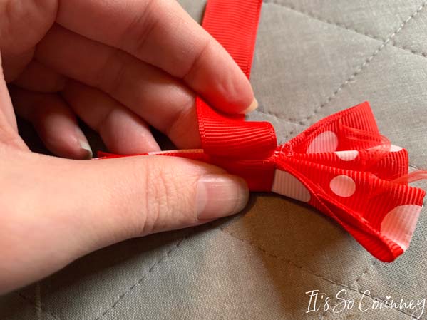 Glue The Ribbon In The Back Of Bow
