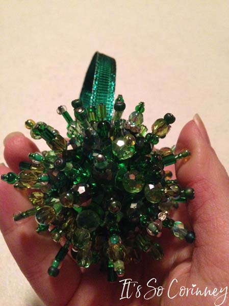 Green Glass Bead Ornament