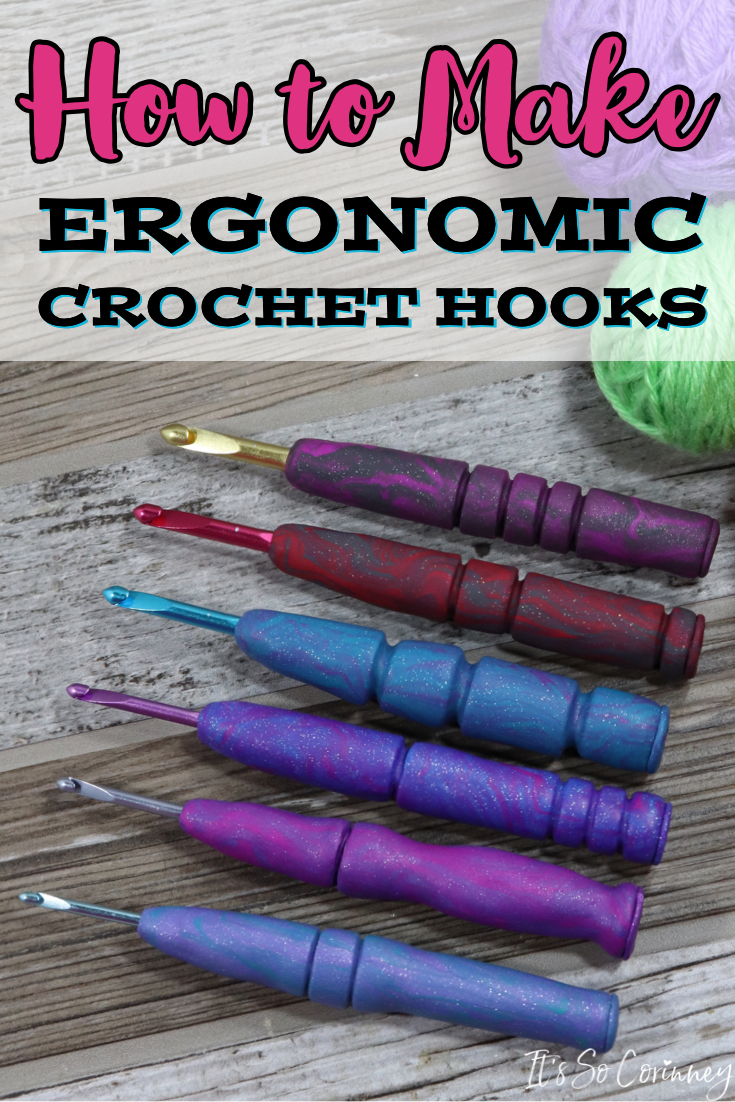 DIY Ergonomic Crochet Hooks Made With Polymer Clay - It's So Corinney
