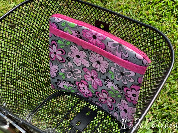 Magnetic Zippered Pouch In Basket