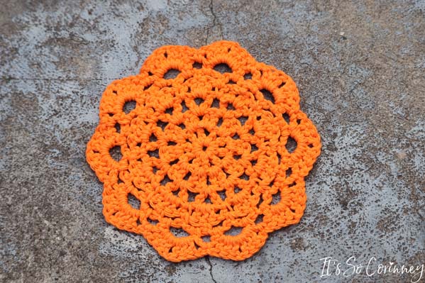 Orange Version of Crochet Dream Catcher Mandala