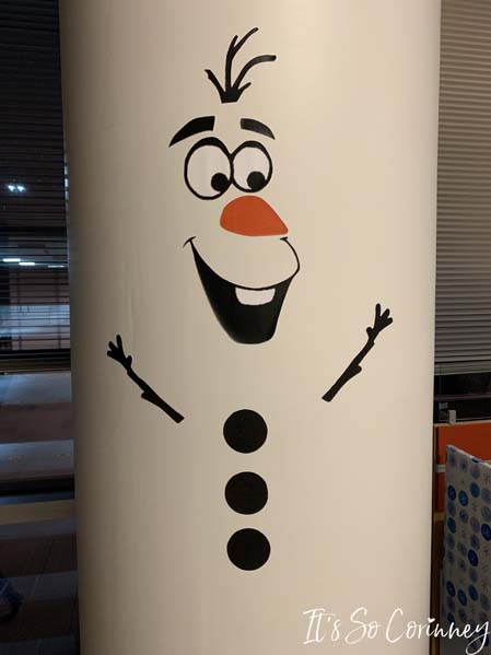 White Pillar With Olaf On It