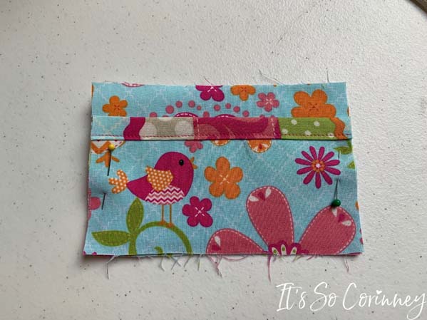 Pin Pocket Piece To Front Outside Fabric