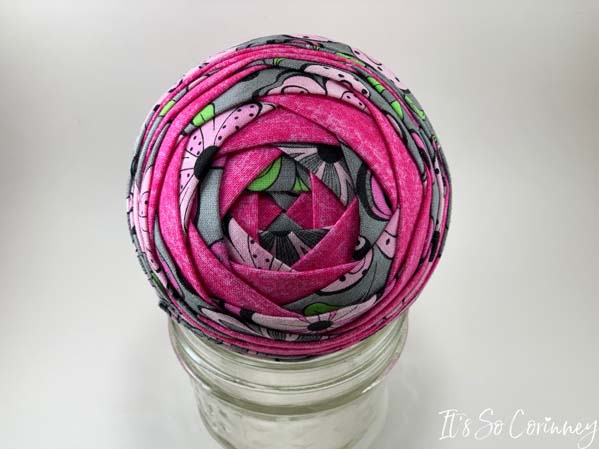 Pink and Gray Swirl Fabric Ornament