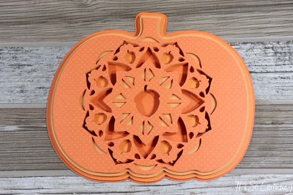 Place Third Layer On Top Of Fourth Layer For Layered Pumpkin Mandala
