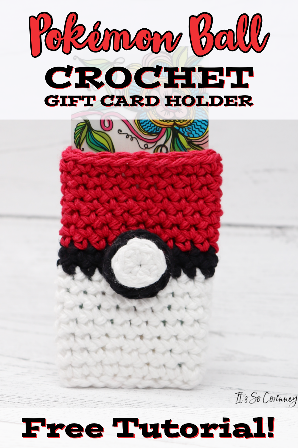 Pokémon Ball Crochet Gift Card Holder