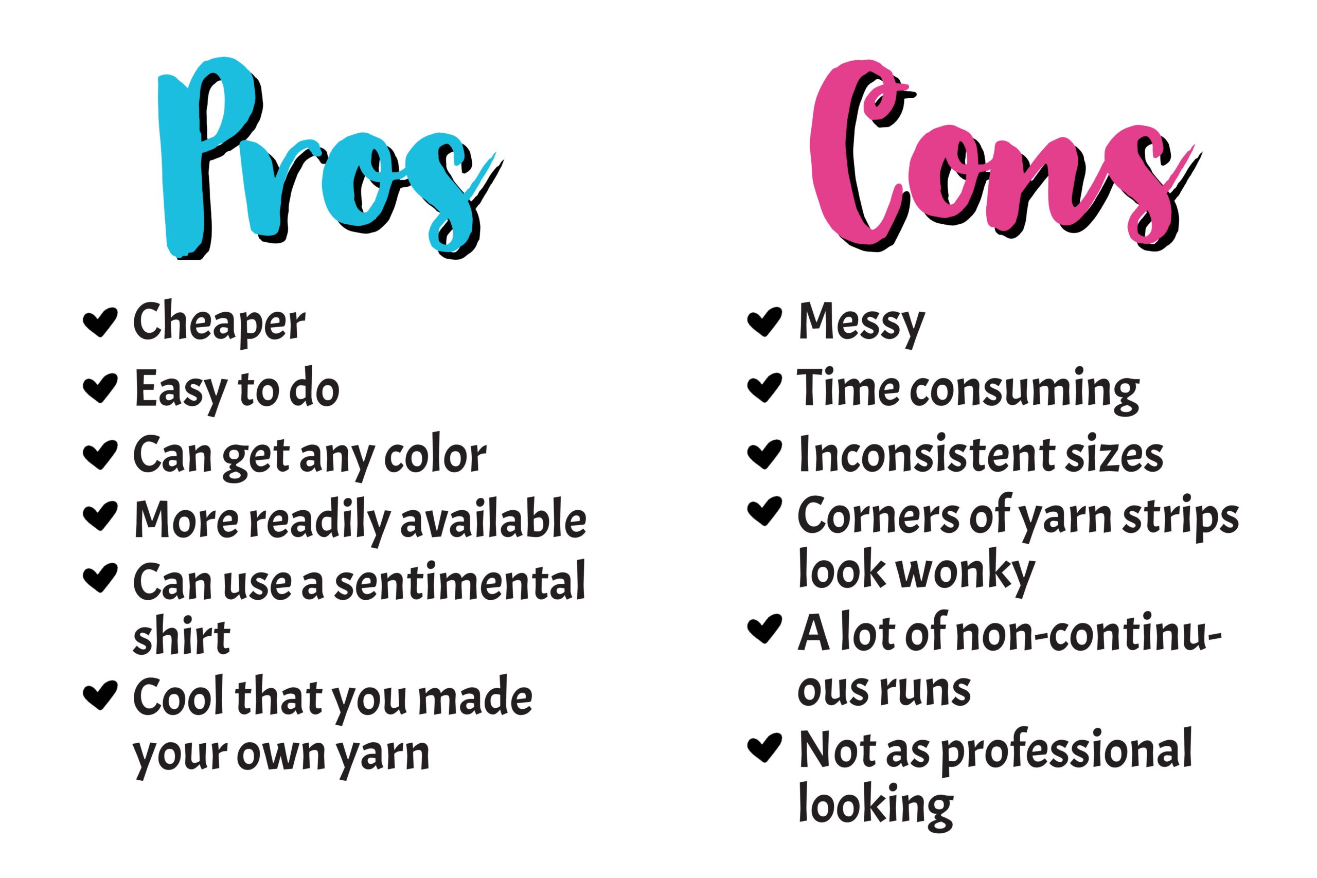 Pros & Cons For Making Your Own T-Shirt Yarn