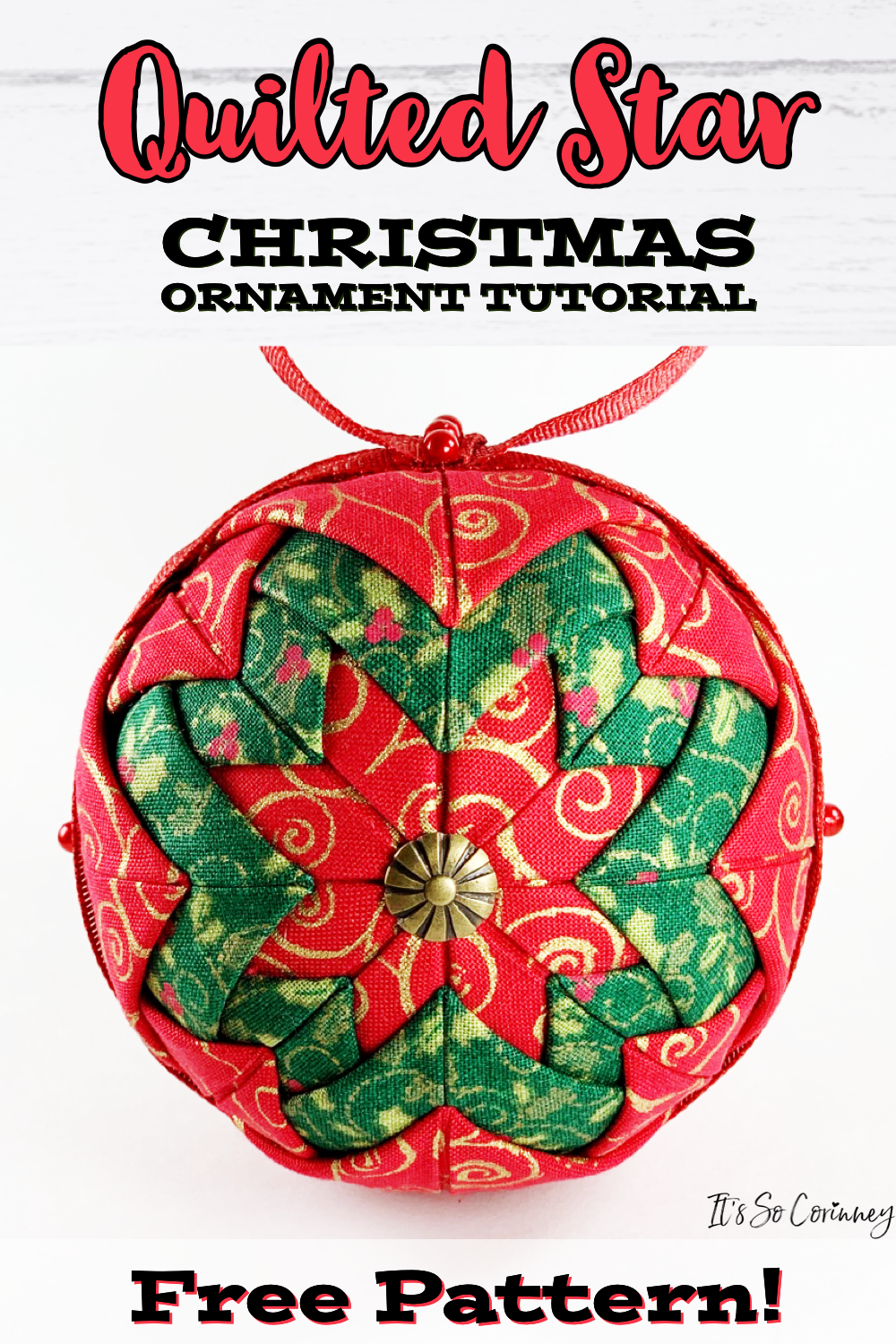 Quilted Star Christmas Ornament