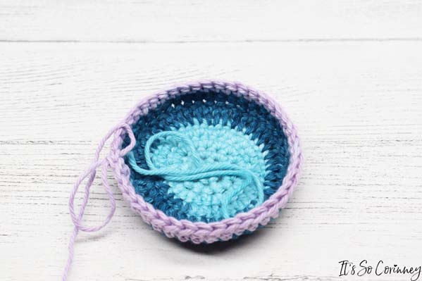 Round 7 Of Small Crochet Baskets