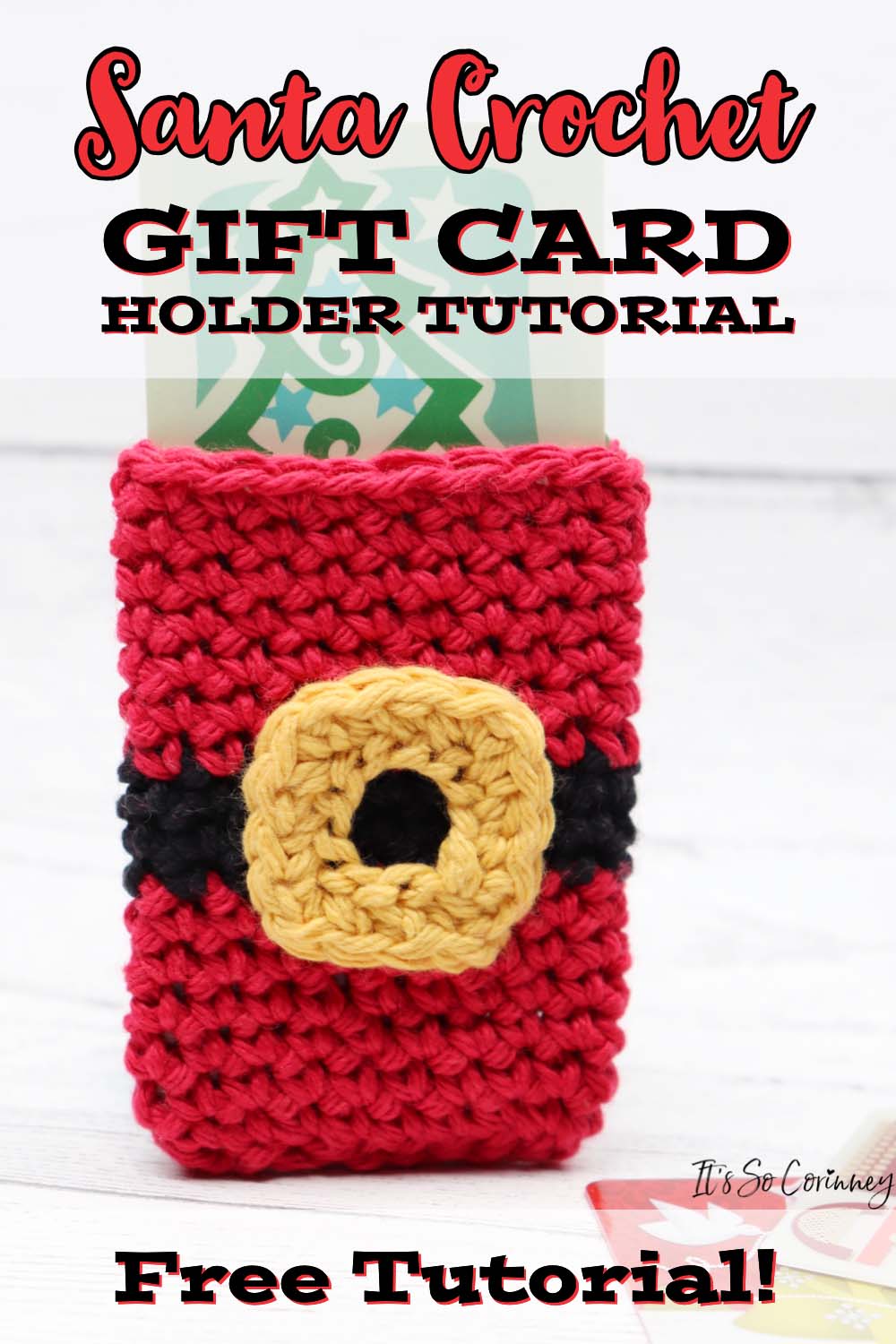 Santa Crochet Gift Card Holder