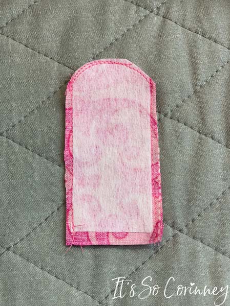 Sew A Curve on Tab for Business Card Holder