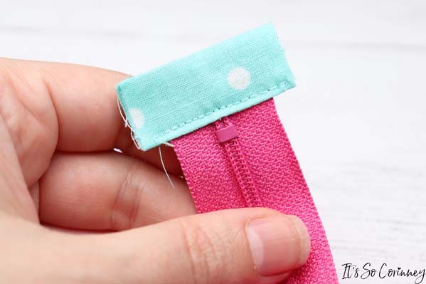 Sew The Zipper End Tab Making Sure To Avoid Metal Piece Of Zipper