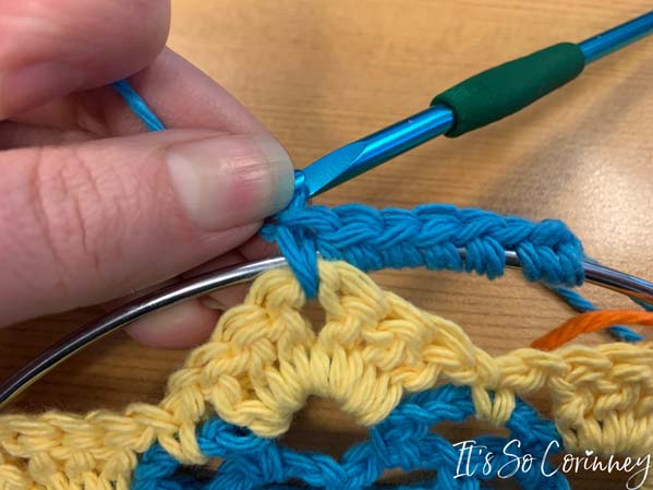 Single Crochet Into Point of Flower Mandala