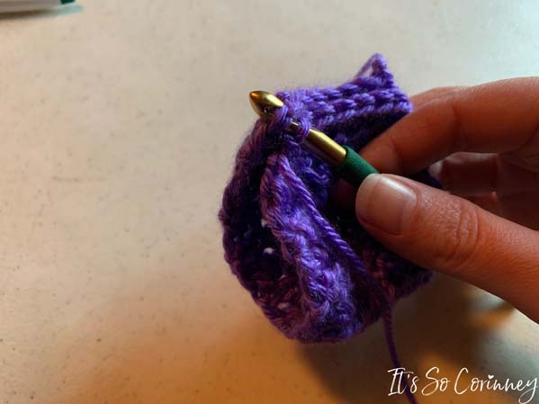Single Crochet Two Sides of Bow Together