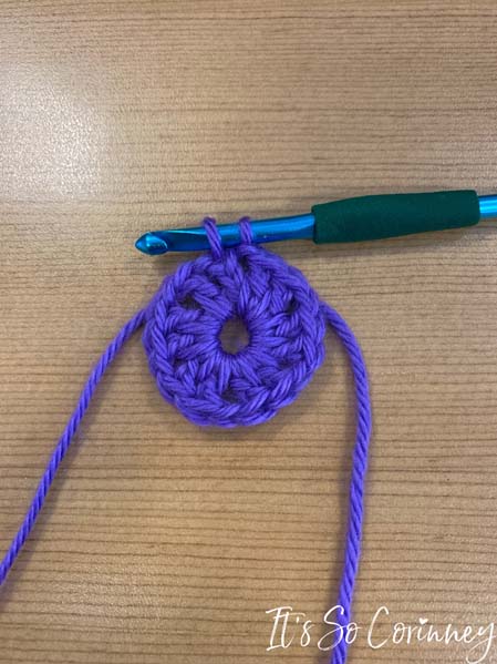 Slip Stitch In Round 2 For Small Flower Crochet Coaster