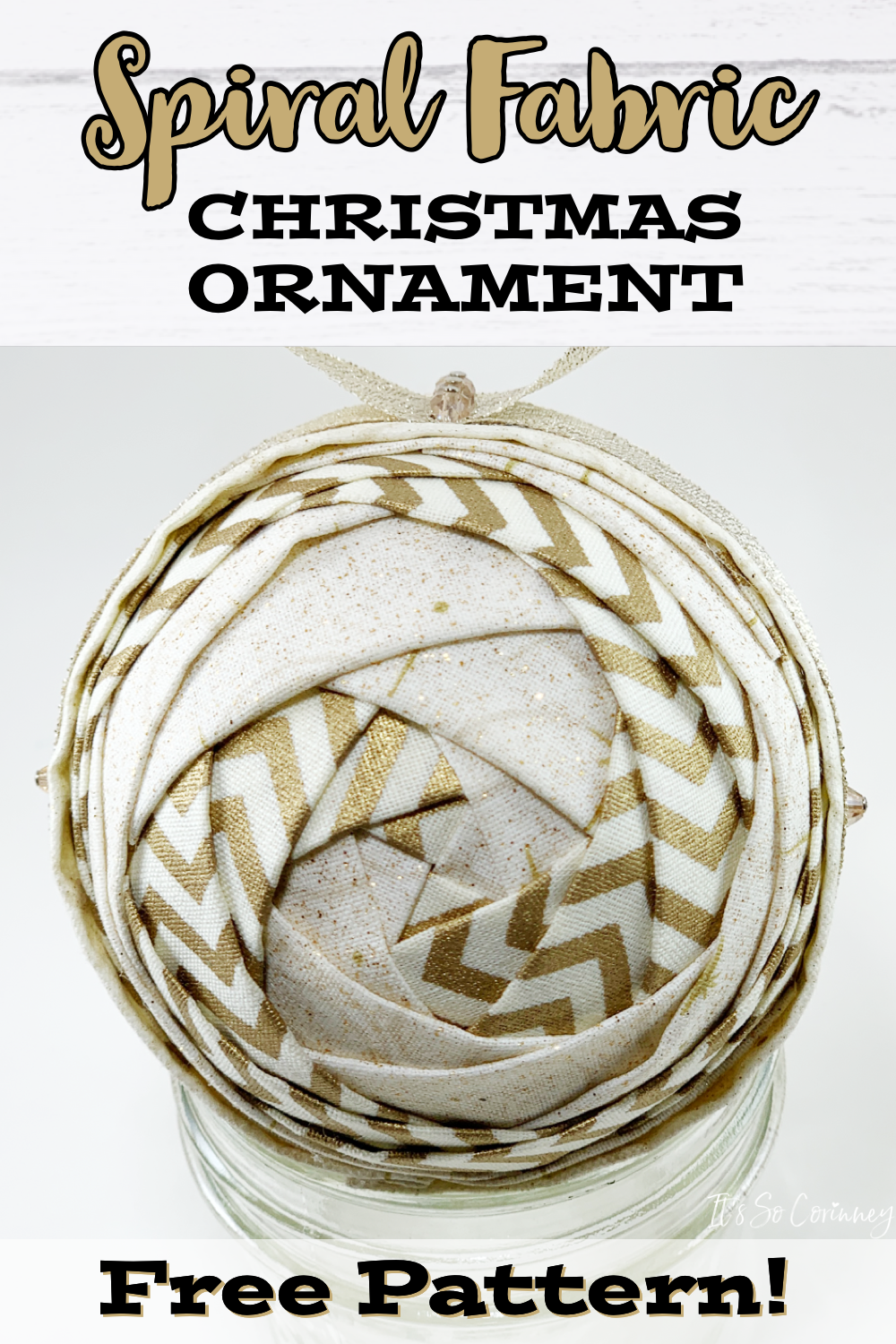 Spiral Fabric Christmas Ornament Tutorial