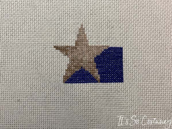 Star In Texas Flag Cross Stitch Pattern
