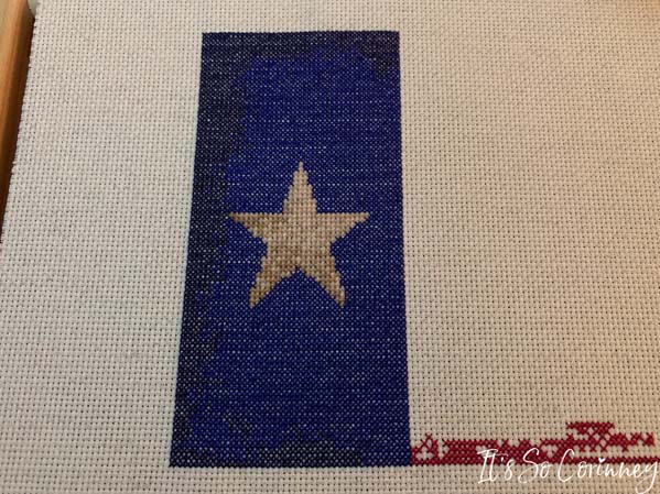 Star and Blue Strip Star and Blue Stripe Texas Flag Cross Stitch Pattern