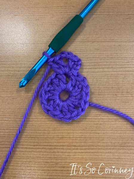 Start Round 3 For Small Flower Crochet Coaster