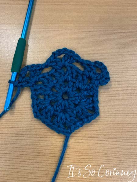 Start Round 4 For Large Flower Crochet Coaster